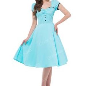 Retro turquoise party swing dress
